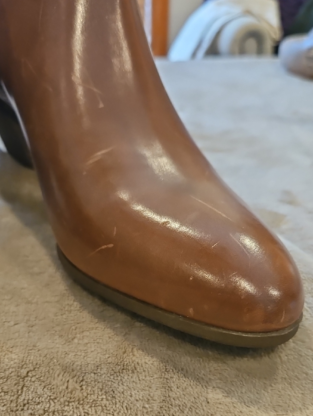 Frye Women’s Brown Leather Pointed Toe Ankle Boots - Picture 4 of 10